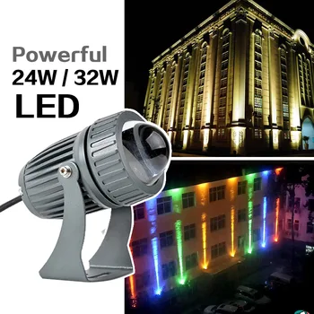 24W 32W Outdoor Led Spots Gardon Yard Landschap Verlichting 220V Rood Groen Blauw Wandlamp IP67 Waterdicht wandlampen