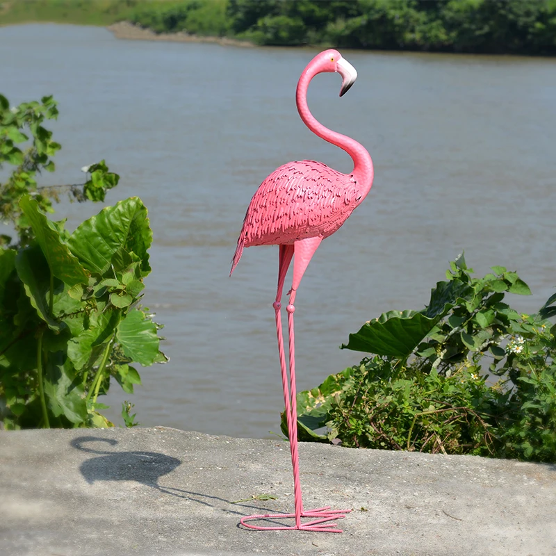 Outdoor Gardening Decoration Metal Flamingo Sculpture Garden And Yard  Home Decor Wedding Ornaments Statue Craft Gift Customized