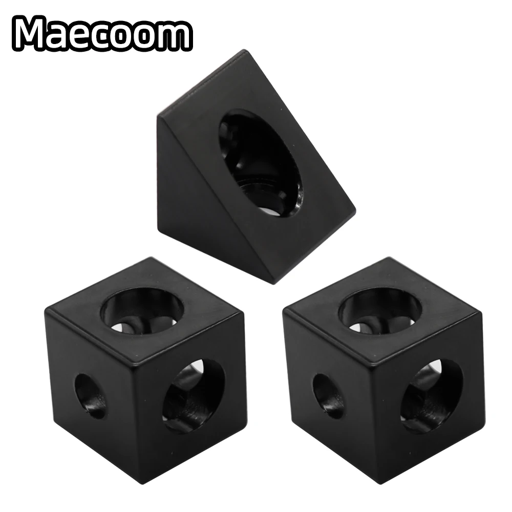 10/20pcs 2020 Aluminum Block Cube Prism Connector Wheel Regulator Corner V-slot Three Way Connector 90 degree Angle