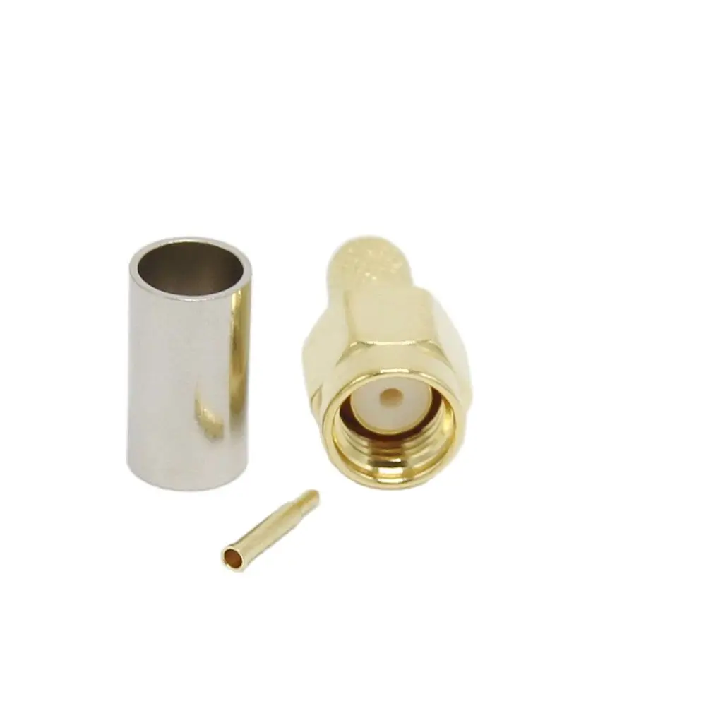 10Pcs SMA Connector Male Plug For RG58 LMR195 RG-400 RG-142 50-3 Coaxial Cable RF SMA Crimp Connector