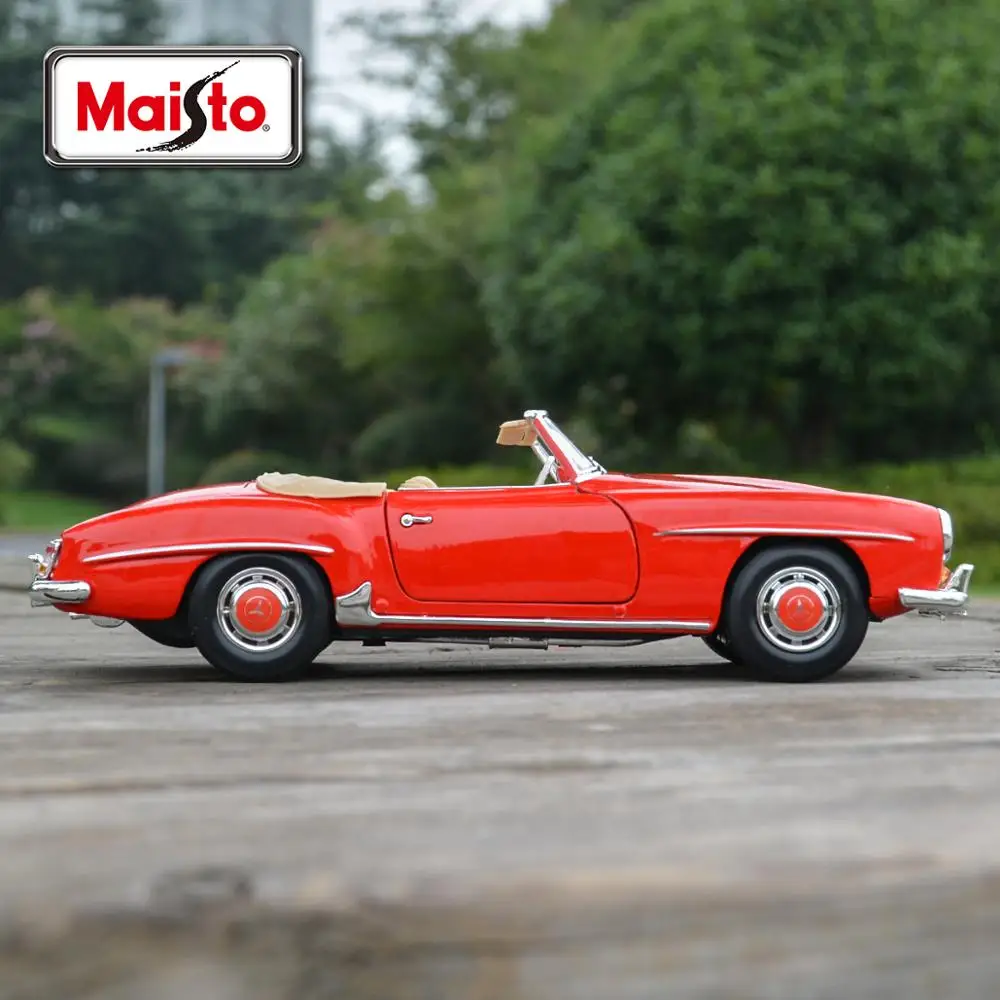 Maisto 1:18 1955 Mercedes Benz 190SL Static Die Cast Vehicles Collectible Model Car Toys