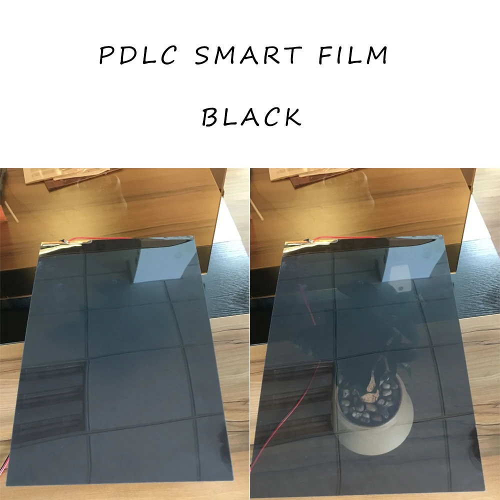 

SUNICE 21x30cm Black PDLC Film Self-adhesive Window Film Switchable Control Glass Film for Bedroom Office Room Partition