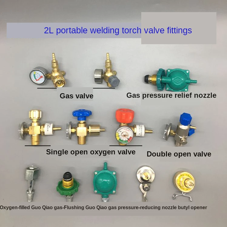 2L Litro Portatile Torcia di Saldatura Accessori Misuratore di Ossigeno Gas Gas Ponte Valvola del Gas di Ossigeno Valvola Butano Valvola di