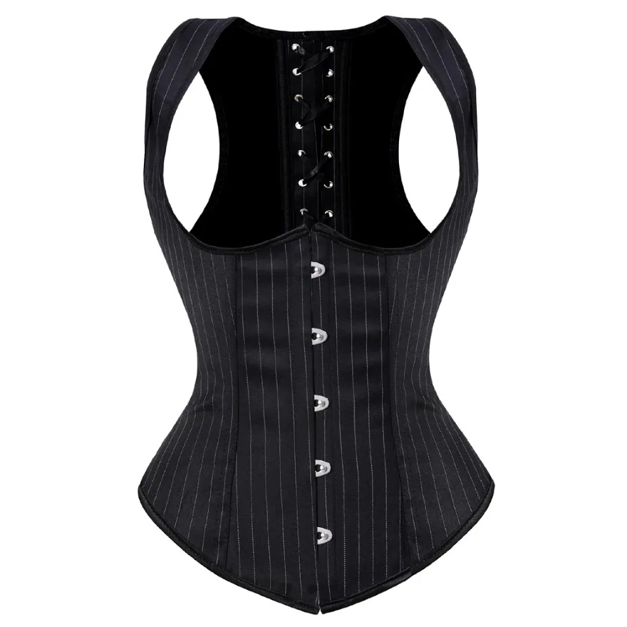 Gothic Sexy Straps Underbust Corset Vest Lace Up Boned Waist Trainer Slimming Corset Bustier Lingerie Top Plus Size S-6XL