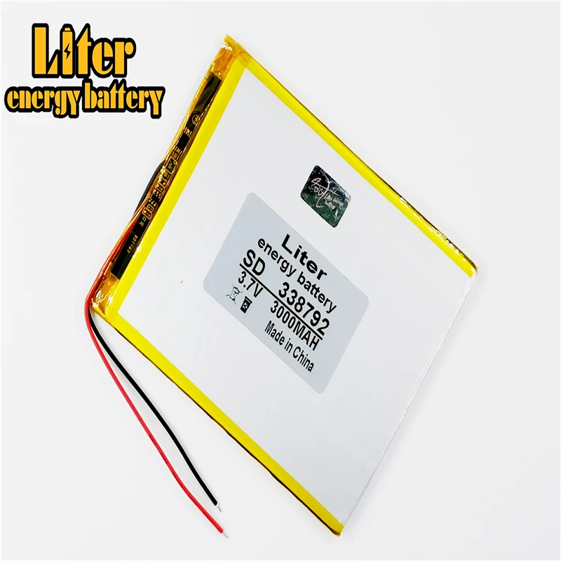 ที่ดีที่สุดแบตเตอรี่ยี่ห้อขนาด 338792 3.7V 3000mah แบตเตอรี่ลิเธียมโพลิเมอร์ป้องกันสำหรับ Power Bank Digi