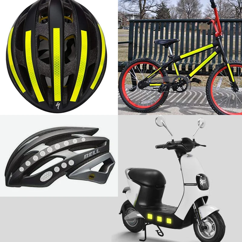 5 unids/lote pegatinas reflectantes para bicicleta cinta adhesiva para seguridad en bicicleta blanco rojo amarillo azul pegatinas para bicicleta accesorios para bicicleta