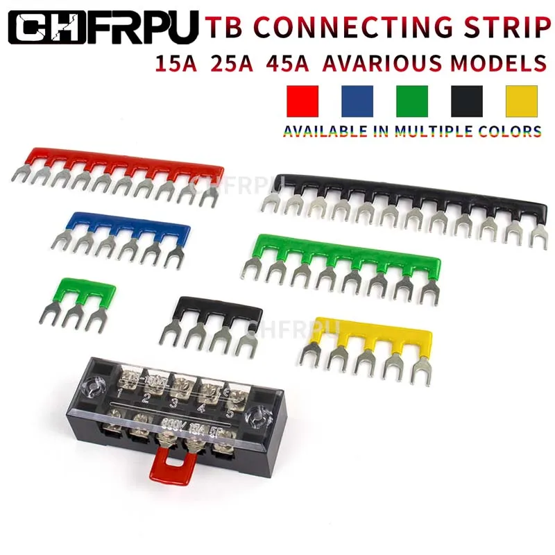 1PCS combined short circuit piece 15A 25A 45A terminal strip U-type copper breaker bus bar connecting TB tb connecting strip