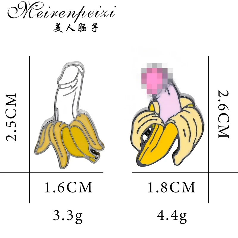 Meirenpeizi Banana pins Food pin Fruit pin Banana brooche Brooches for men women Badges Cute Kawaii Jewelry