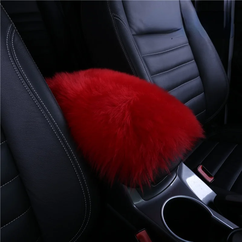 Wool Armrest Box Pad, Winter Warm Pad to Keep Warm, Central Armrest Box, Wholesale Suit for General Private Cars, 28x15cm