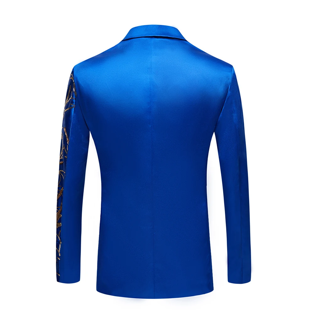 Men Cool Laser Royal Blue Jacket Custom Made Party Super Star Stage Costume Male Fashion Casual Hip Hop Coat