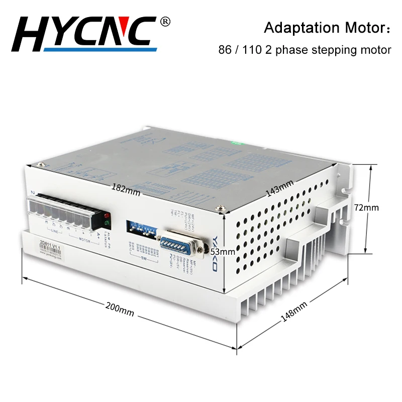 YAKO CNC 밀링 머신용 Nema 34 모터용 2 상 스텝퍼 드라이버, 2D811 80-110VAC 전압 CNC 라우터 모터 드라이버, 2D68MH