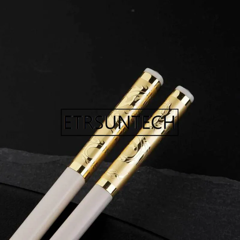 100pairs Fashion White Chopsticks Chinese Dragon Cloud Design Chopsticks Restaurant Sushi Household Kitchen Tableware