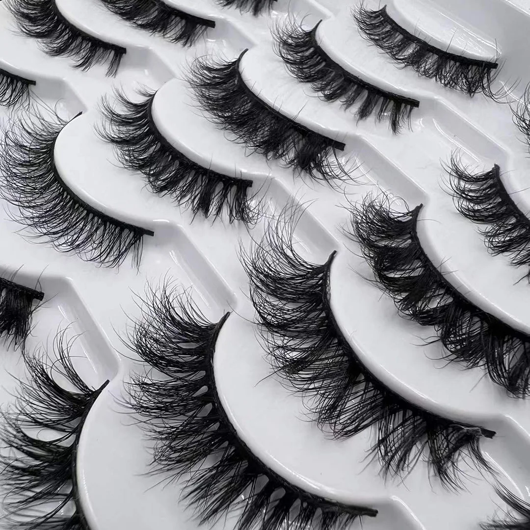 NEW C Curl Colored 3D  Mink Colored Eyelashes Ombre Vegan Strip Lashes Natural Dramatic Fluffy Fake Eyelashes Extension Makeup