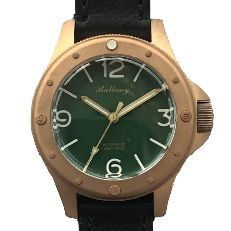 Baltany Tin Bronze Automatic Mechanical Watch Strong Luminous Sports Diving Watch Mens Automatic Watch Self Winding Mens Watch