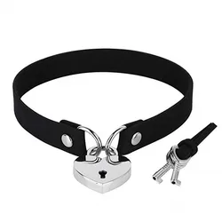 2020 Gothic Lock Key Heart Choker Necklaces Collar Neck Women Leather Choker necklace Lock Goth jewelry Collier femme Best Gift