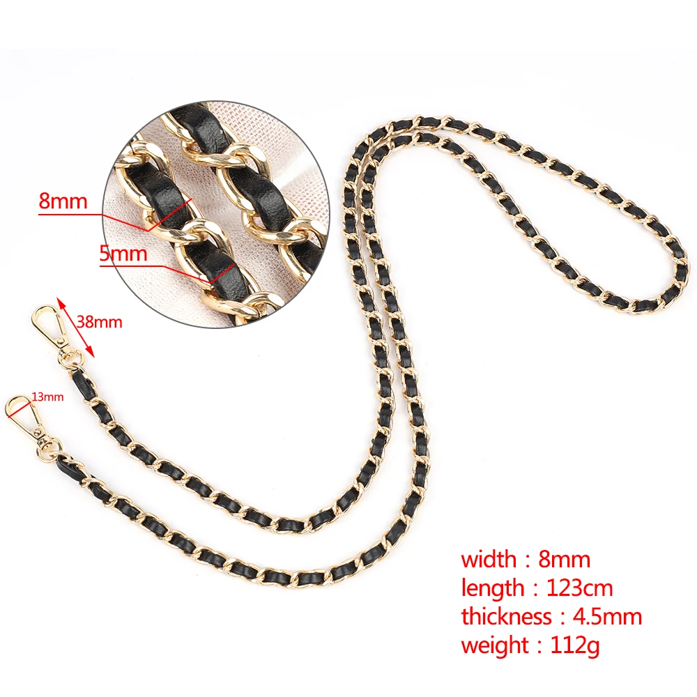 120 センチメートル Pu レザーメタルチェーンクロスボディショルダーバッグチェーンストラップ交換女性ガール DIY 財布ハンドバッグアクセサリー