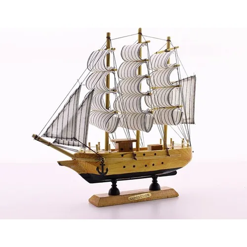 Deco Elite Wood Handmade Sailing Ship Scale Model Decorative Hobby 23 cm- A