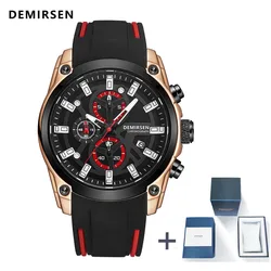 Top Brand Luxury Watches for Men Stainless Steel Silicone Strap Waterproof Japan Clock Chronograph Fashion Quartz Wristwatches