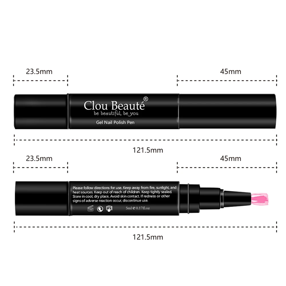 Clou Beaute Gel Nagellack Stift Reine Farbe Basis Top Benötigen UV Nagel Maniküre Lack Hybrid Soak Off Gel Lack glück Nagel Farbe