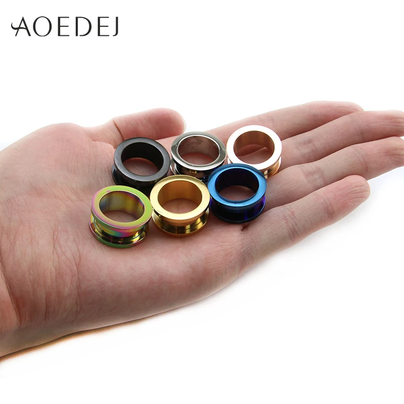 AOEDEJ 2PC 3-30mm Ear Tunnels Plugs 316L Stainless Steel Body Piercing Jewelry Women Ear Gauges Ear Stretchers Expandar Plugs