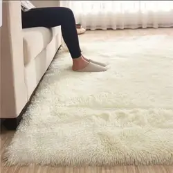 Alfombras Fluffy White Faux Fur Rug Bedroom Plush Soft Shaggy Carpet For Living Room Large Floor Mat Non-Slip 200*300 Home Decor