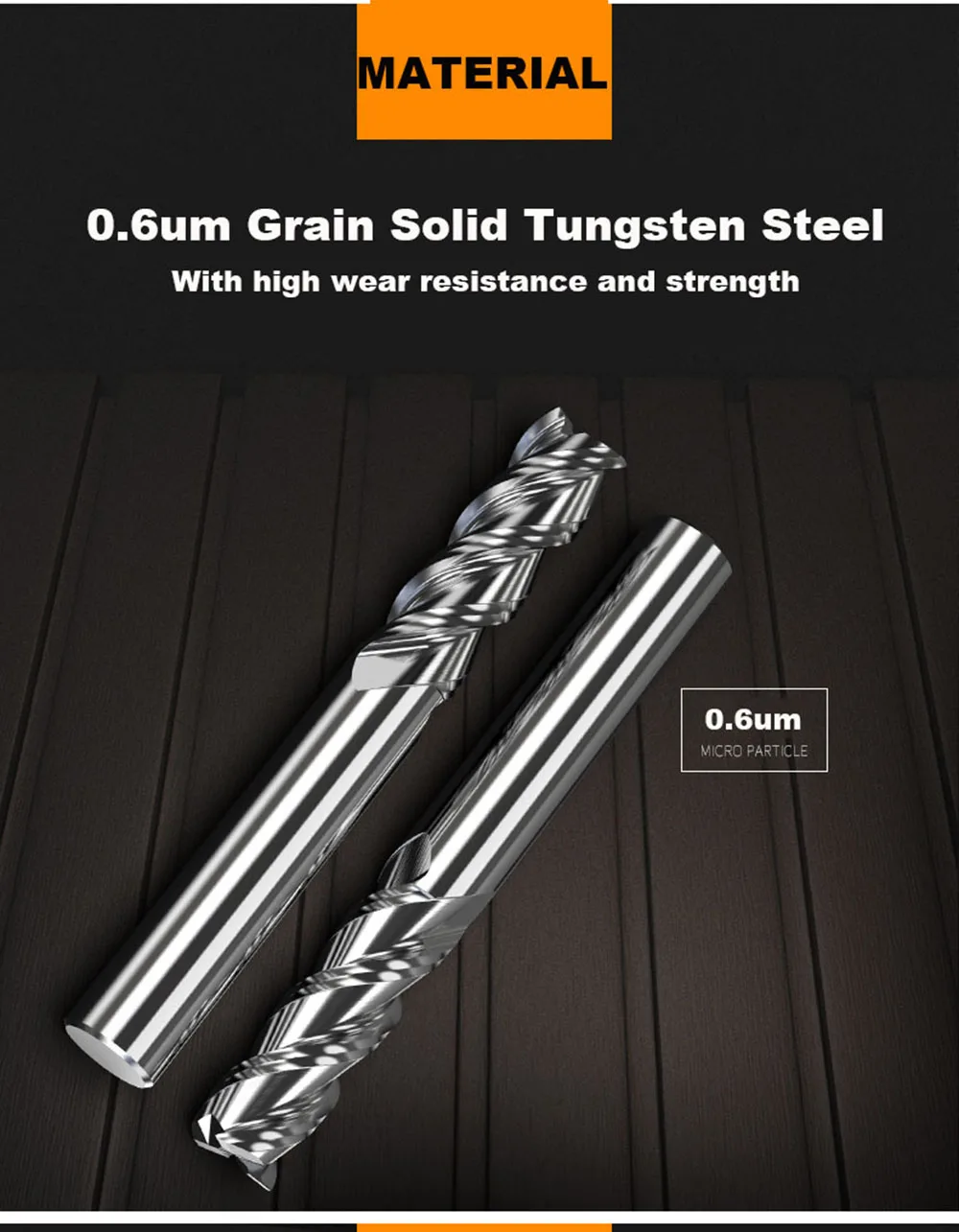 HRC55 Holzbearbeitungswerkzeuge Gerade Nuten CNC Hartmetall-Schaftfräser Aluminium Kupfer Holzfräser Fräswerkzeuge – Detail 4