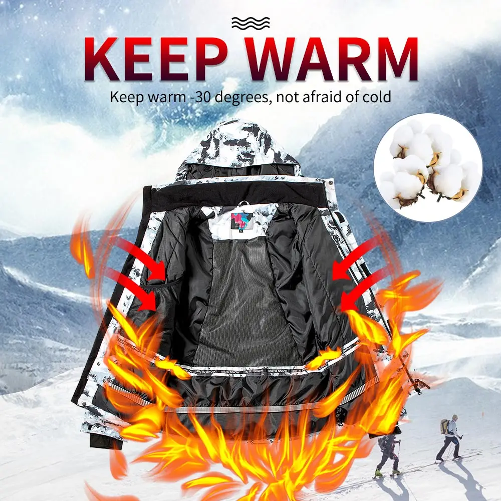 Ski Suit For Men Winter Warm Windproof Waterproof Outdoor Snow Jackets and Pants Hot Ski Equipment Snowboard Jacket Men Brand