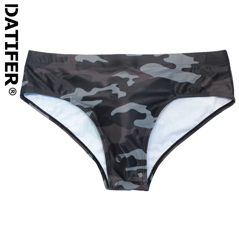 

Datifer Swimwear Low Sexy Boxers Men's Swim Brief Sportive Beachwear Shorts Sunga Man Swimsuit Camouflage Colour Swiming Trunks