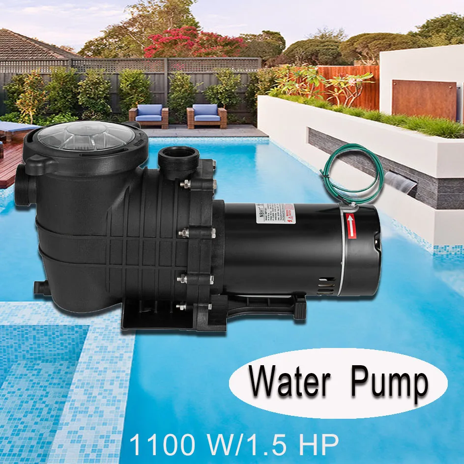 Water Pump 1.5HPSwimming Pool Pumps Clean Swimming Pool High Flow Circulation Pump with Strainer 220V Marine Aquarium Pump Tank