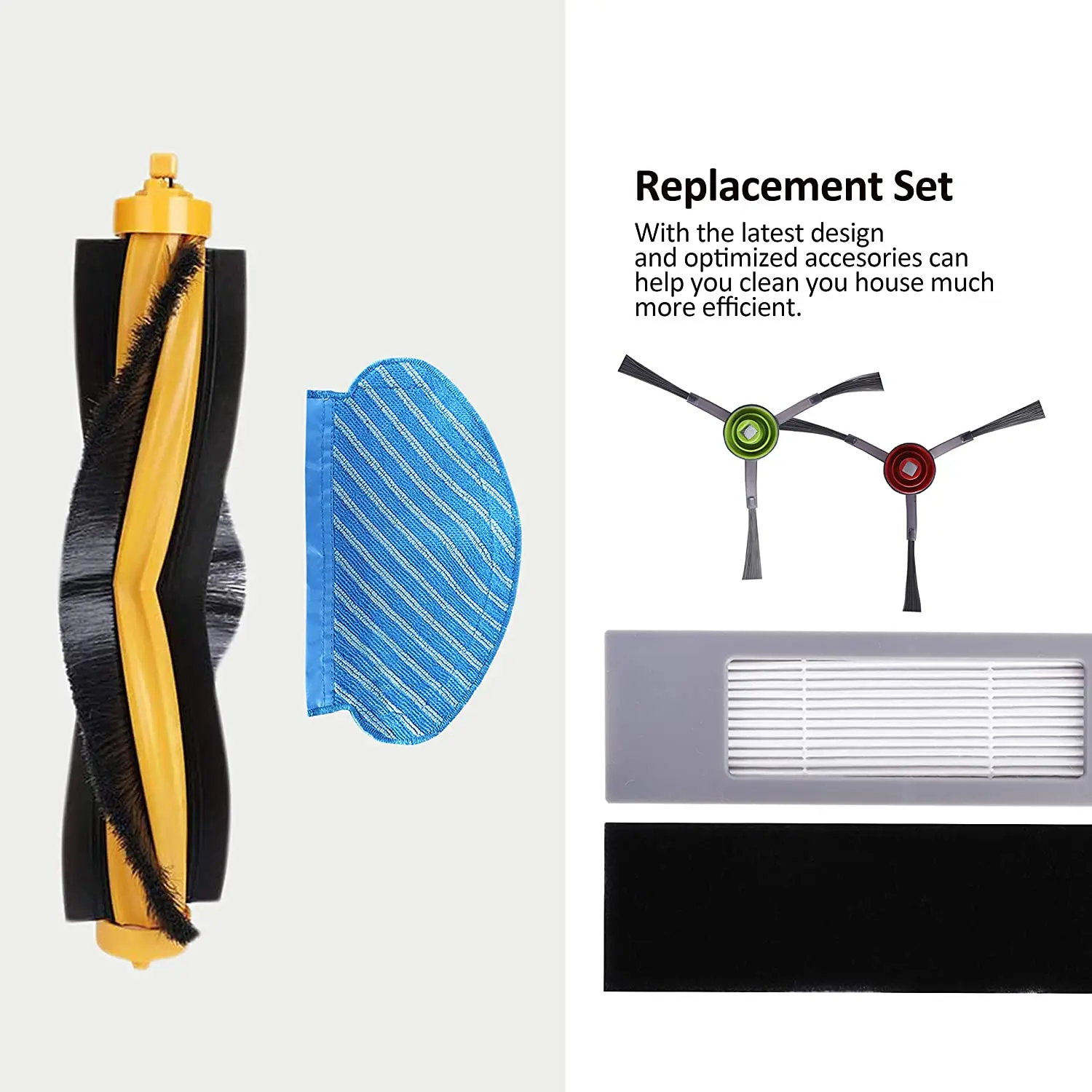 Chính Cọ Bàn Chải Cạnh Bên Bộ Lọc Hepa Chổi Lau Nhà Vải Dishcloth Cho Ecovacs Deebot OZMO 920 950 Robot Hút Bụi Thay Thế