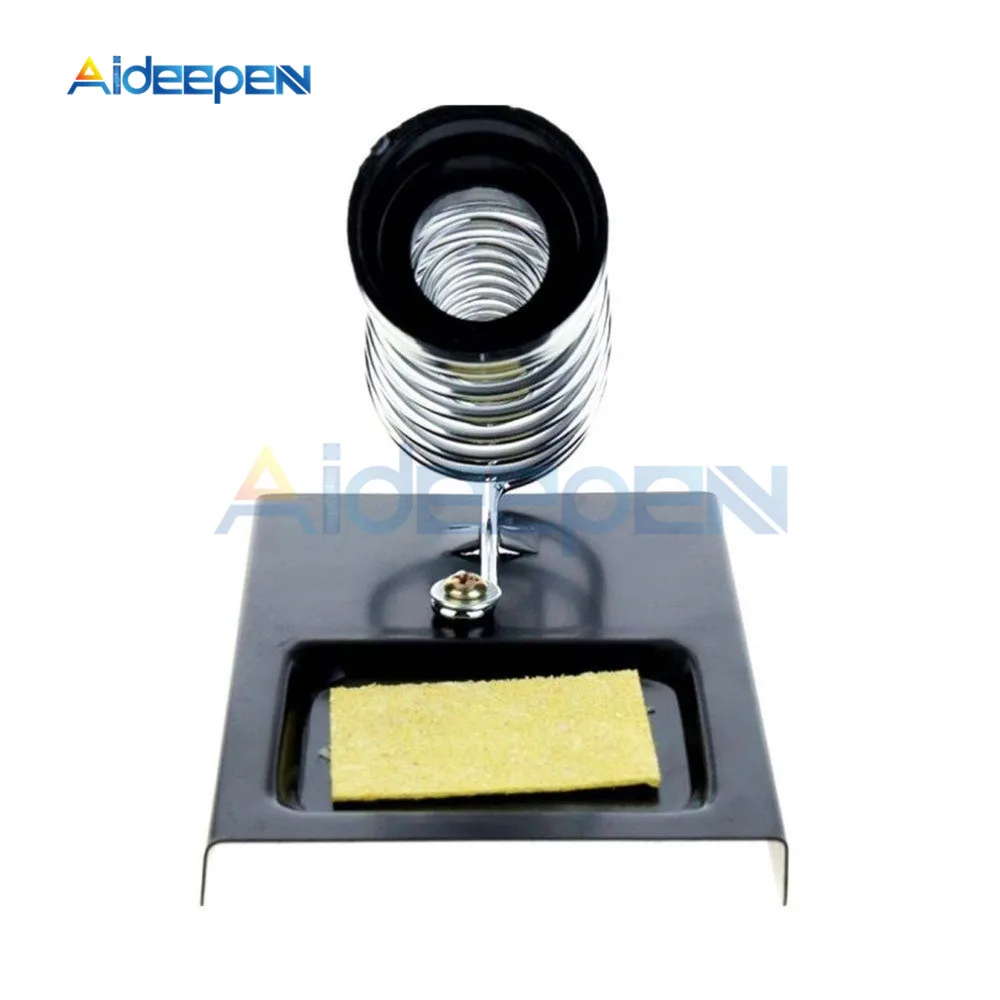 Universal Soldering Iron Stand Holder Base Spring Metal Solder Iron Support Safety Protect Base + Sponge for Soldering Iron