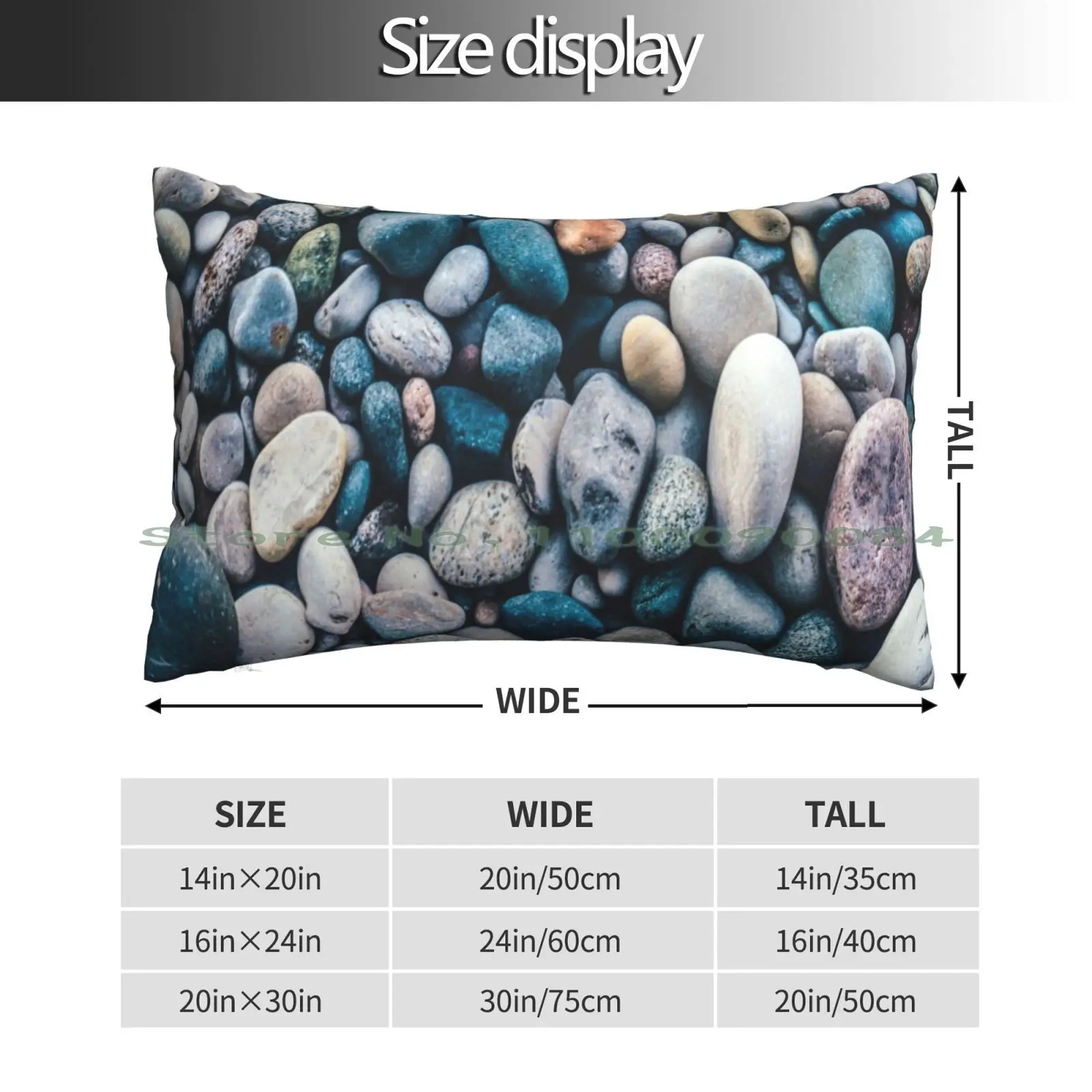 Fwc 1322 Cobblestone Earth Surface Granite Pillow Case 20x30 50*75 Sofa Bedroom Cute Unicorn Animal Lover Kids Pandacorn Long