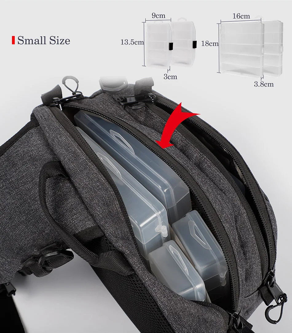 NOEBY Sling Pack Angeln Tasche Multi-funktion Tragen-beständig Wasserdicht Nylon Qualität Reise Wandern Outdoor Sport Bekämpfen – Detail 7