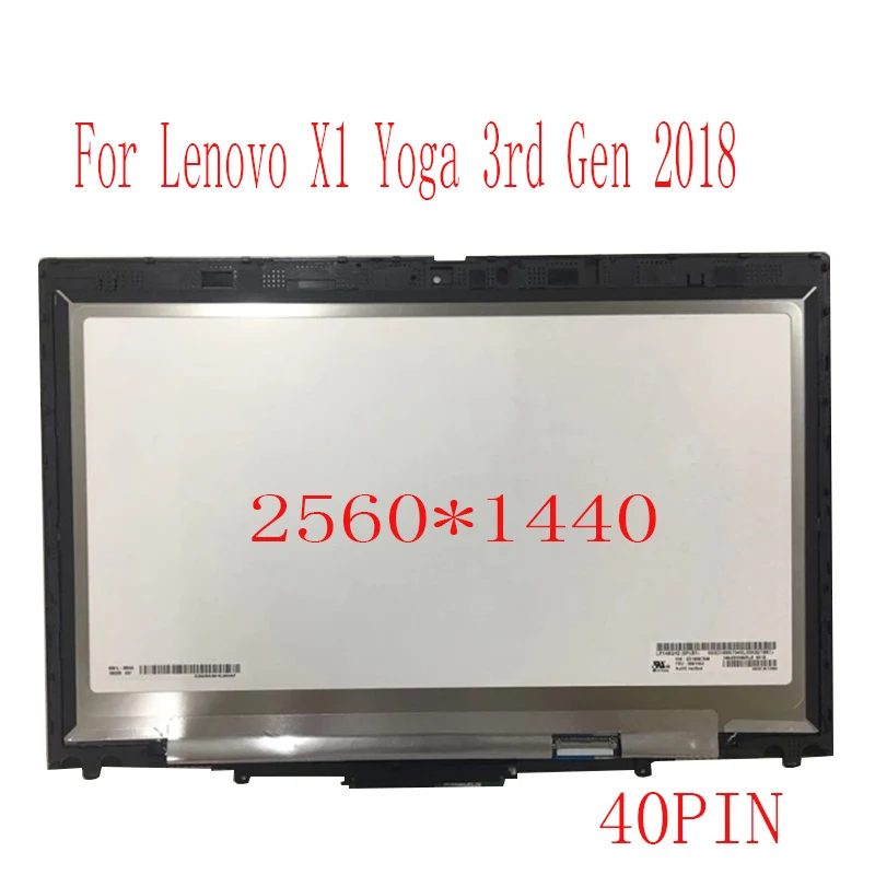 14'' LED LCD Screen Touch Digitizer Assembly QHD  FRU:01YT242 01YT243 01AY922 01AY923 FHD