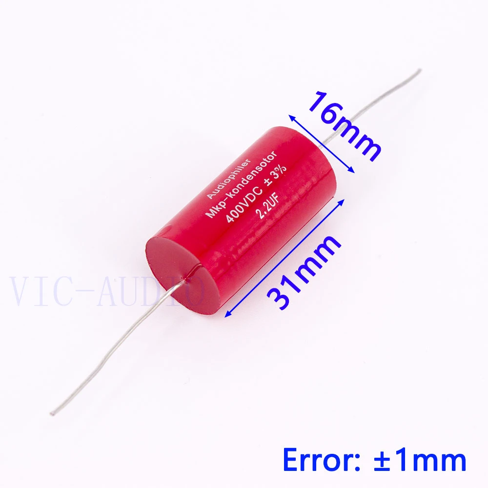 Audiophiler Mkp Capacitor 2.2uf 400V DC 3% HIFI Fever Electrodeless Capacitor Audio Capacitor Coupling Frequency Dividing 2.2uf