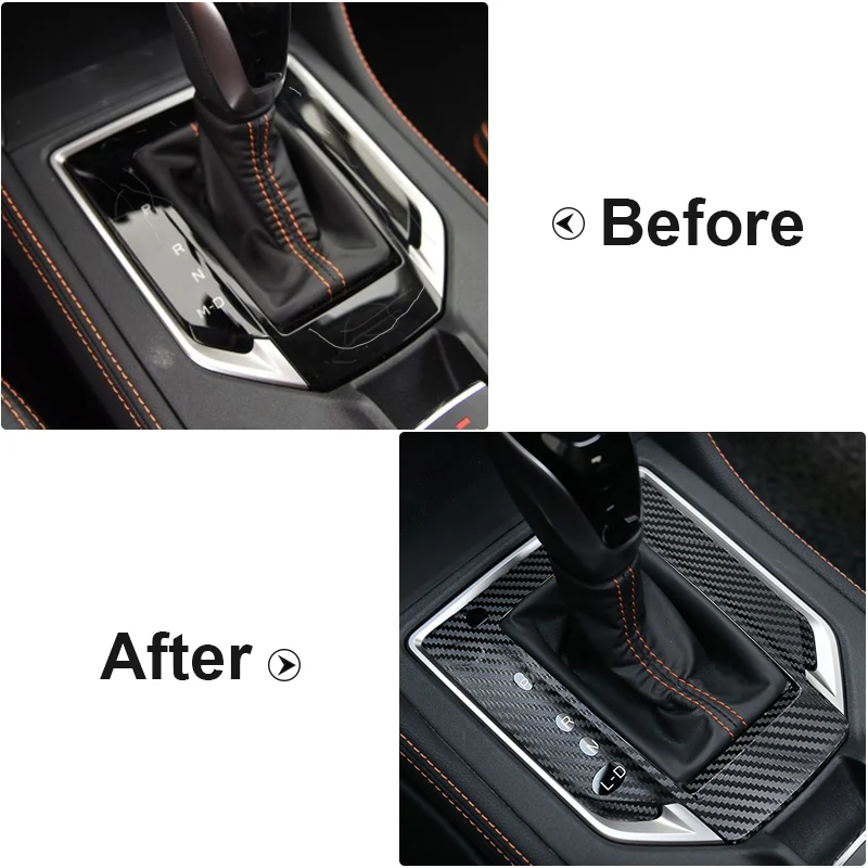 Car Carbon Fiber Central Control Shift Panel Decor Stickers Auto Interior Accessories For Subaru XV Crosstrek GT 2018-2021