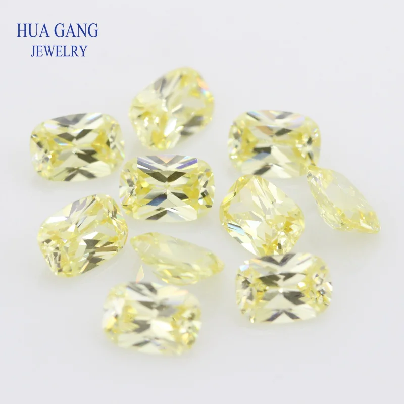 Baguette Shape Cubic Zirconia Stone Lemon Brilliant Cut Loose CZ Synthetic Gems Beads For Jewelry AAAAA 6x8mm to 12x16mm
