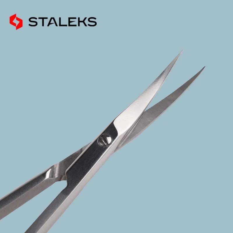 1pc STALEKS Stainless Steel SS-40-3 European Russian Dead Skin Scissors Curved Sharp-nosed Scissors Barbed Makeup Tools