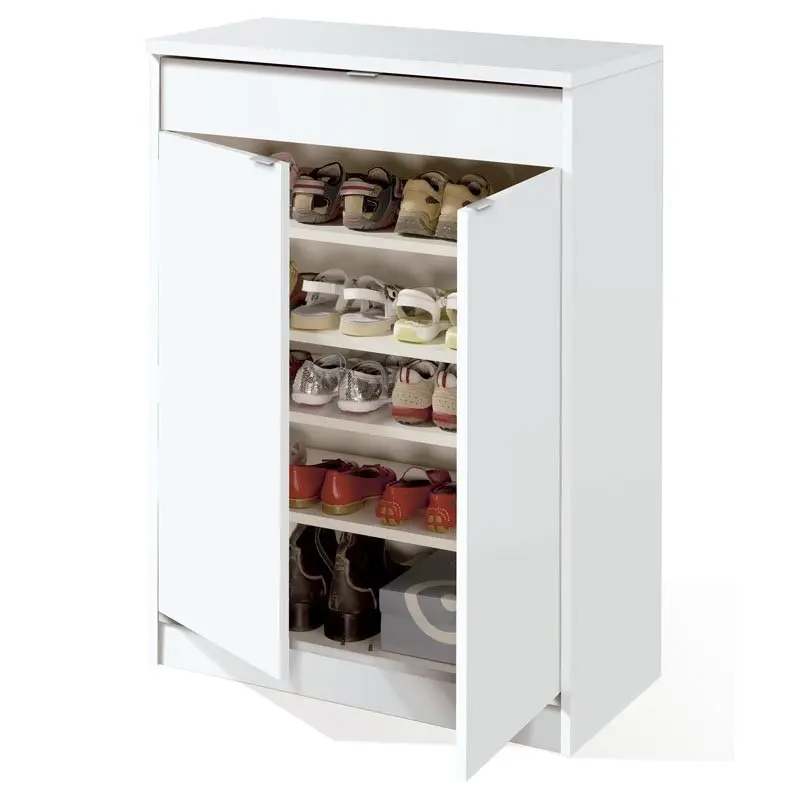 Multi-purpose Shoe Cabinet White High Gloss Storage Shoes 101x75x37cm