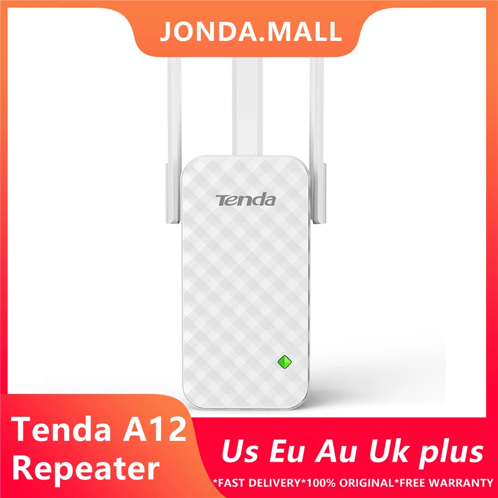 Tenda A12 300Mbps WiFi Repeater Wireless Range Extender Wi-Fi Signal Amplifier Expander, Wireless N300 Universal Range Extender