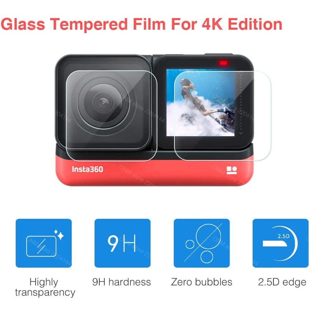 Screen Protector for Insta360 ONE R Twin Edition and Insta 360 ONE R 4k Wide Angle Lens Camera Len LCD Tempered Glass Protection