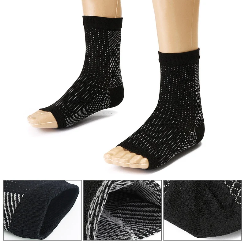 Unisex Ankle Heels Support Compression Foot Protect Angel Sleeve Heel Arch Support Pain Relief 2PCS Socks