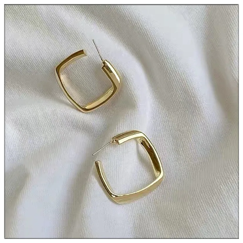 S925 silver needle ear rings  Women earrings Geometric fashion simple Electroplating 18K gold