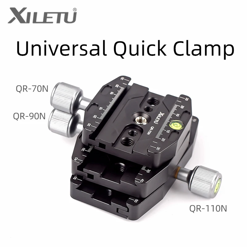 

XILETU QR Series Quick Clamp w Quick Release Plate 1/4 General Screw Conversion Screw For Cameras Tripods Monopods Tripod Head