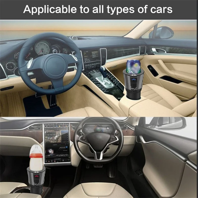 Copo do carro inteligente refrigerador/aquecedor 2 em 1 12v café elétrico leite com display de temperatura bebidas rack carros mini geladeira bx23