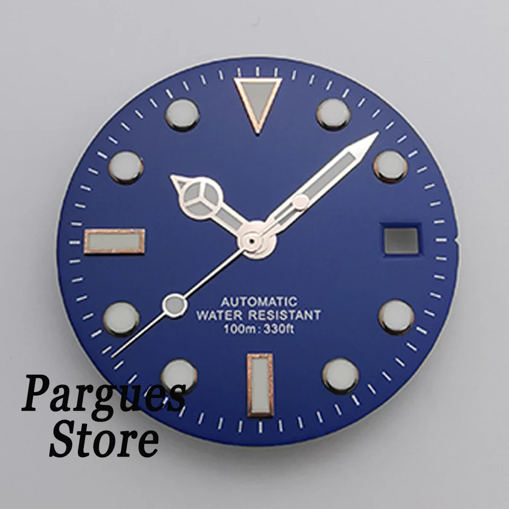 28.5mm Luminous Sterile Rose Gold Watch Parts Dial Hands Fit NH35 NH36 ETA 2836/2824 Miyota 8215 8205 DG2813 ST1612 Movement