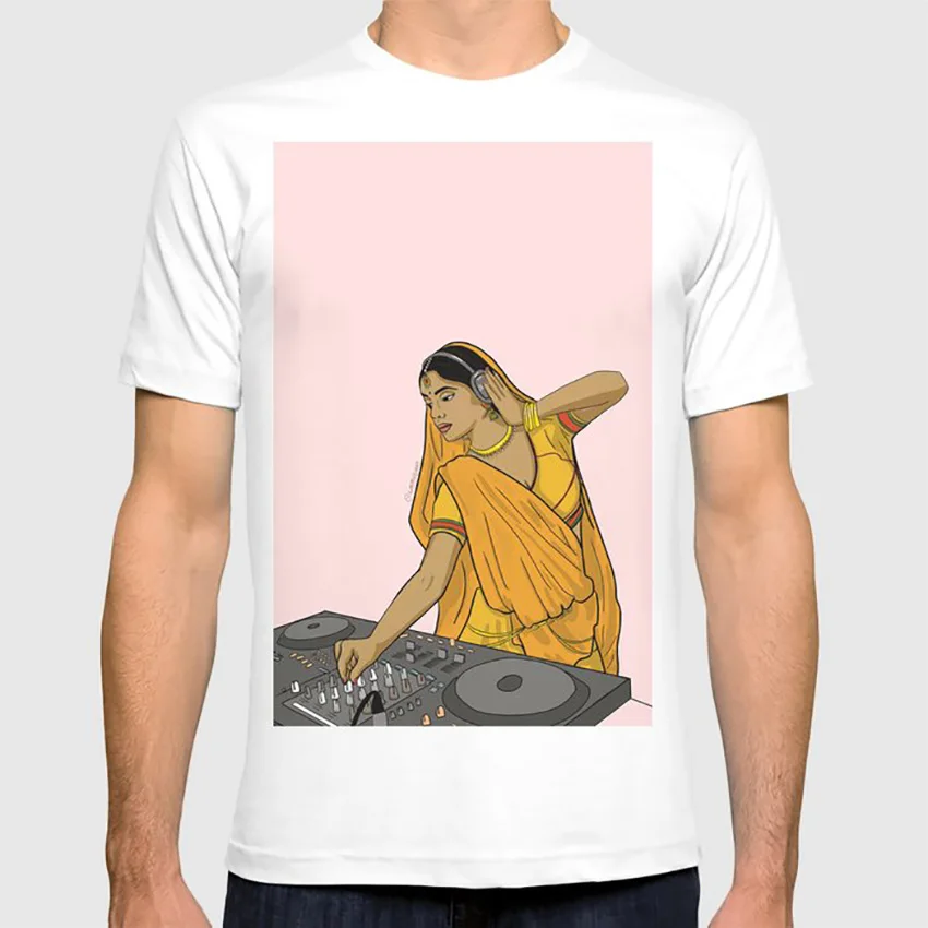 Dj Rani T Shirt Desi Dj Music Yellow Bollywood India Pakistan Art Illustration Classical