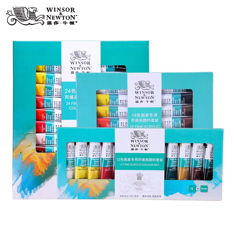 

Winsor&Newton 12/18/24/36 Colors Professional Acrylic Paints High Quality Acrylic Painting Pigment for Artist Painting