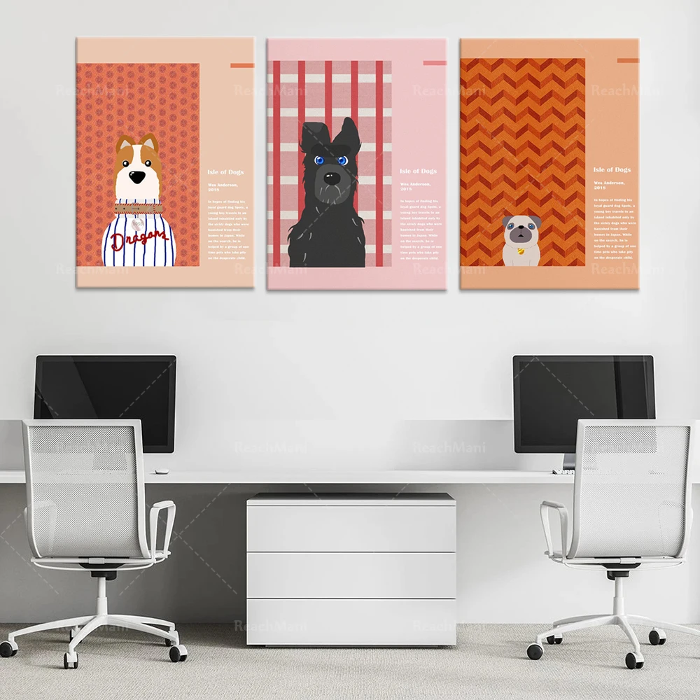 Isle of Dogs print, Wes Anderson, minimalist movie wall decoration poster
