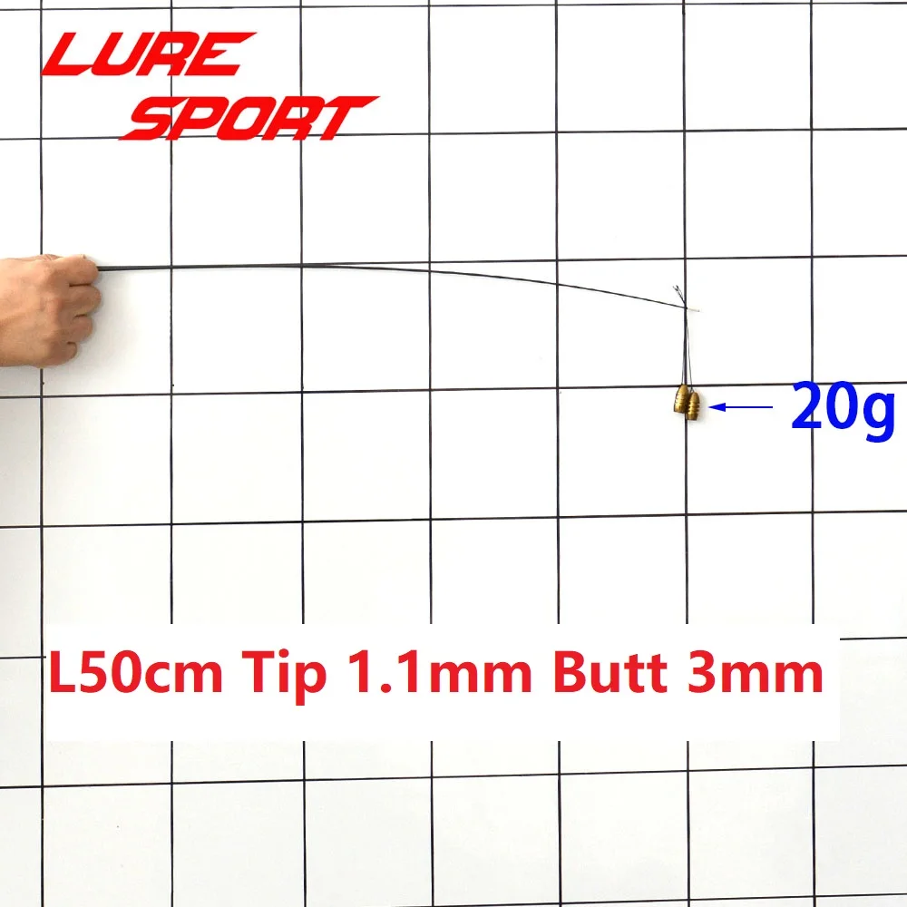 LureSport 솔리드 카본 로드 팁 블랭크, 페인트 로드, 건물 구성 요소 없음, 낚싯대 수리, DIY 액세서리, 4 개, 50cm